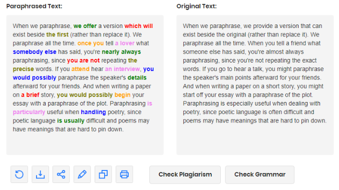 paraphrasing tool make it unique